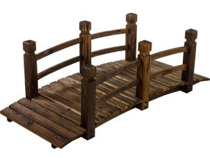Rustikale Holz Teichbrücke kaufen - Holzbrücke für den Garten