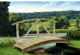 Holz Gartenbrücke kaufen - Holz Teichbrücke mit 250 cm